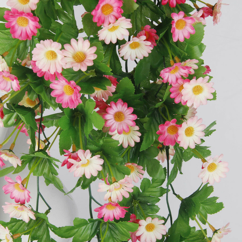 Artificial Silk Daisy Wisteria Flower Vine Wedding Party DIY Decor Pink