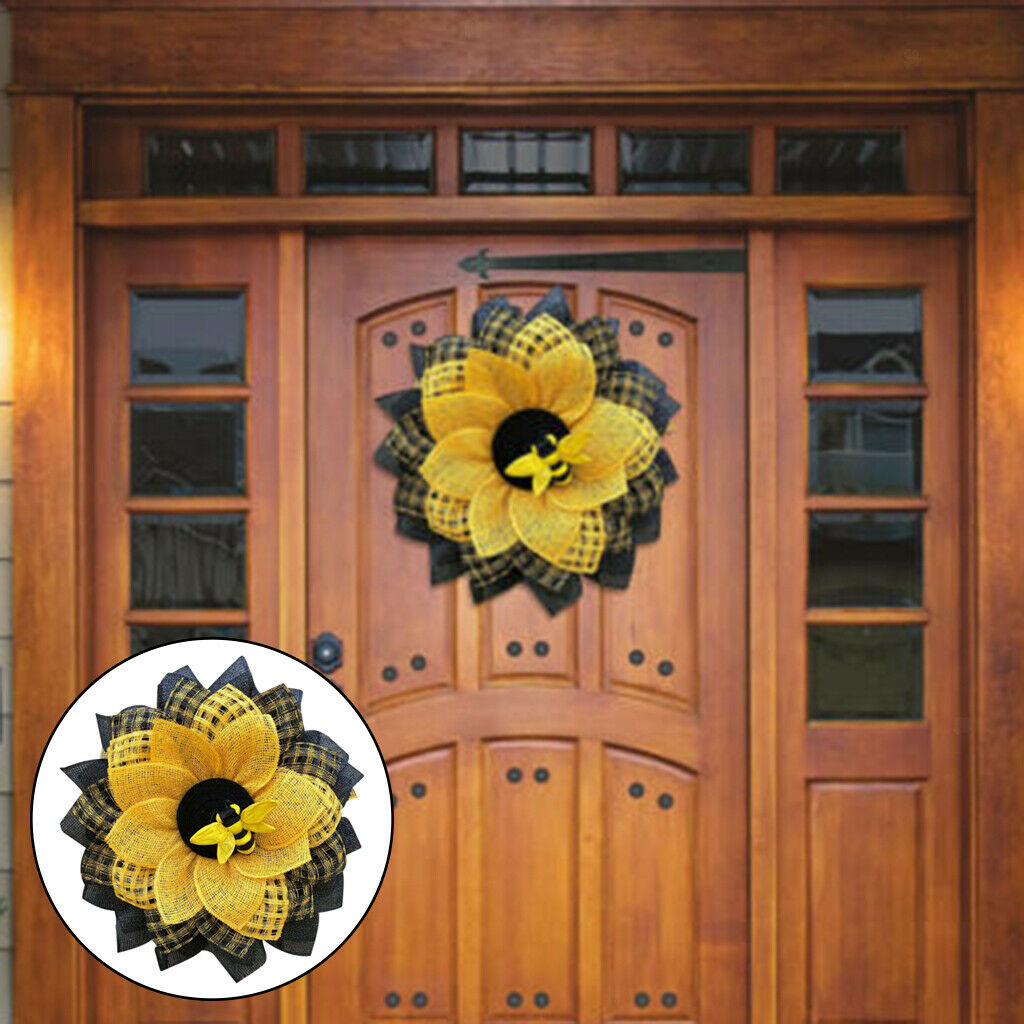 13'' Sunflower Wreath Flower Garland Front Door Wall Hanging Wedding Decor