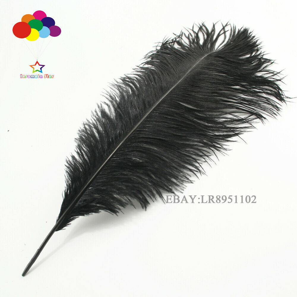50 pcs 8-10inch balck ostrich feather plumes for wedding centerpieces decor