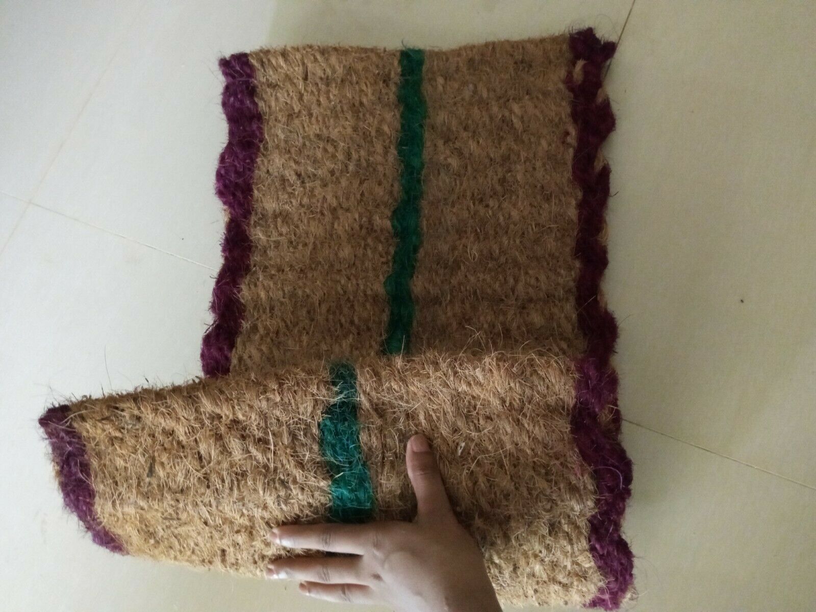 Natural Coconut Coir Doormat Welcome Mat Chunky Rope Knotted Weave Sturdy Heavy