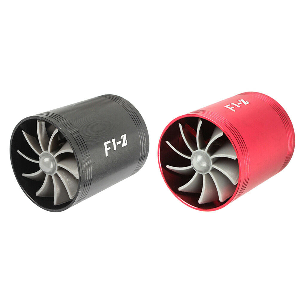 2 Pieces Universal Car Turbo Charger Air Intake Turbonator Turbo Black+Red