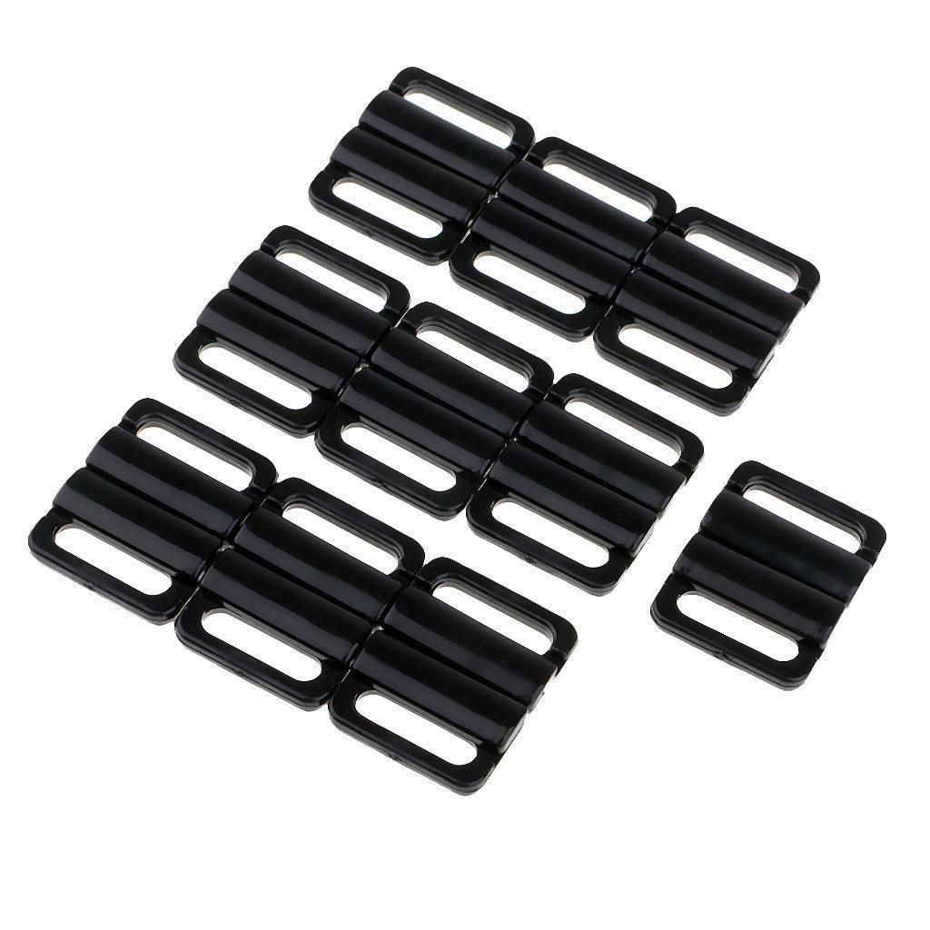 20 Pairs Bikini Clips Snap Plastic Tie Hook Bra Strap Buckle Swimwear Clasps