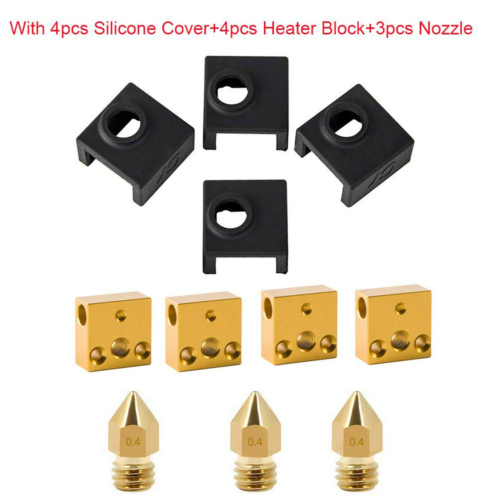 Assembled Extruder Hotend Nozzle Heat Block Accessories Set for Ender 3