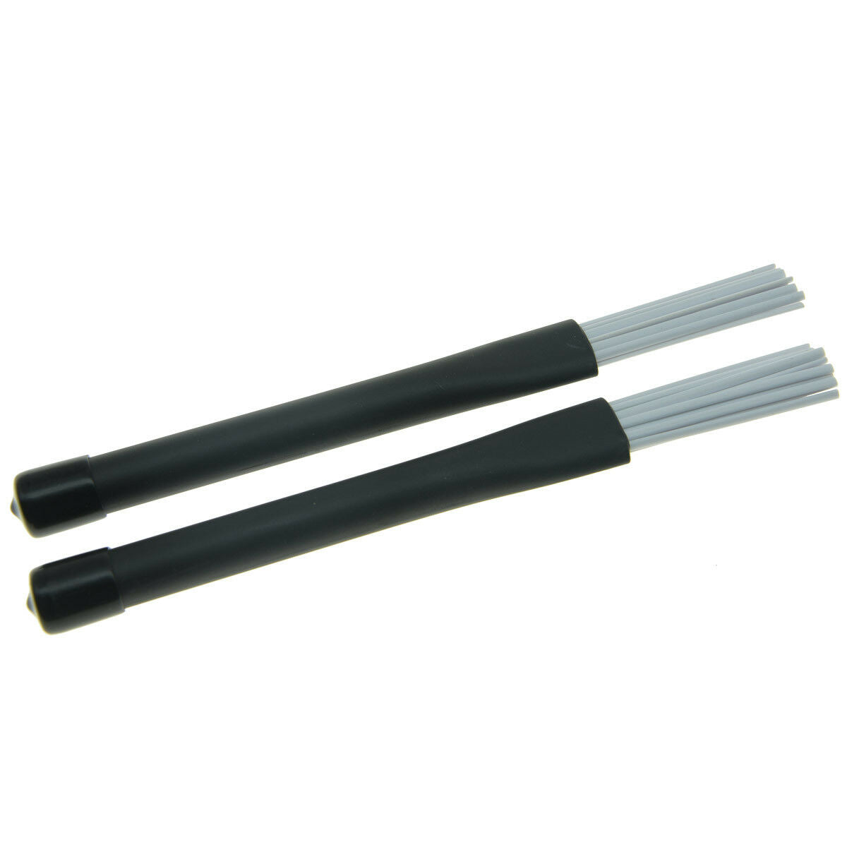 2x White Professional Jazz Drum Brushes Rubber Handle and Nylon Sticks