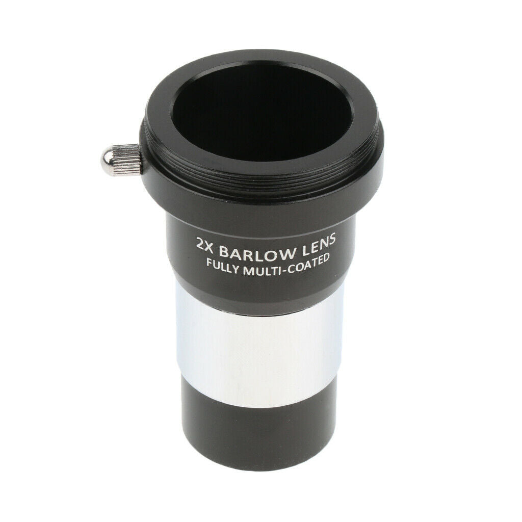 1.25''/31.7mm 2X Magnification Barlow Lens T Adapter for Telescope Eyepieces