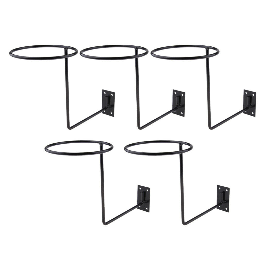 5 Pieces Accessories Part Steel Helmet Hanger Rack Jacket Hook Gifts Black
