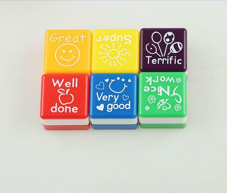 6x Teachers Self Inking Stamper Reward Stamps Praise Motivation Sticker3C.l8
