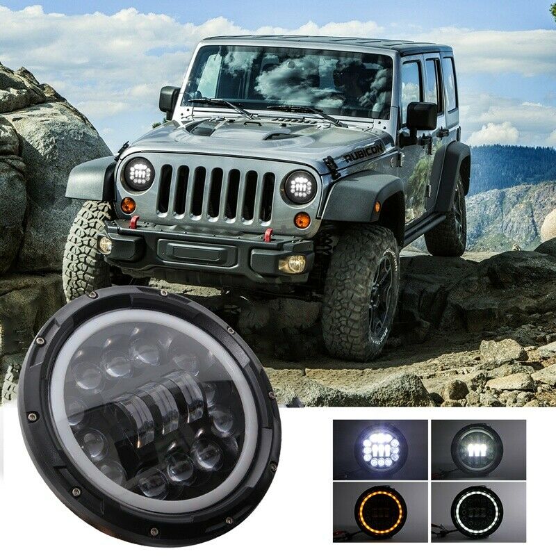 400W 40000LM 7Inch LED Headlight Hi/Lo Beam DRL for Jeep Wrangler JK TJ LJ 1Y3A9