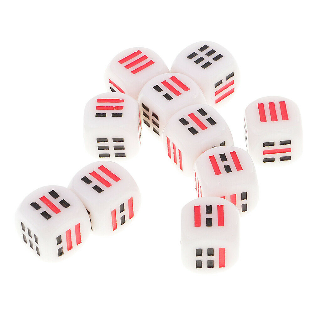 10x 16mm D6 dice six-sided dice for eight trigrams fortune telling replacement
