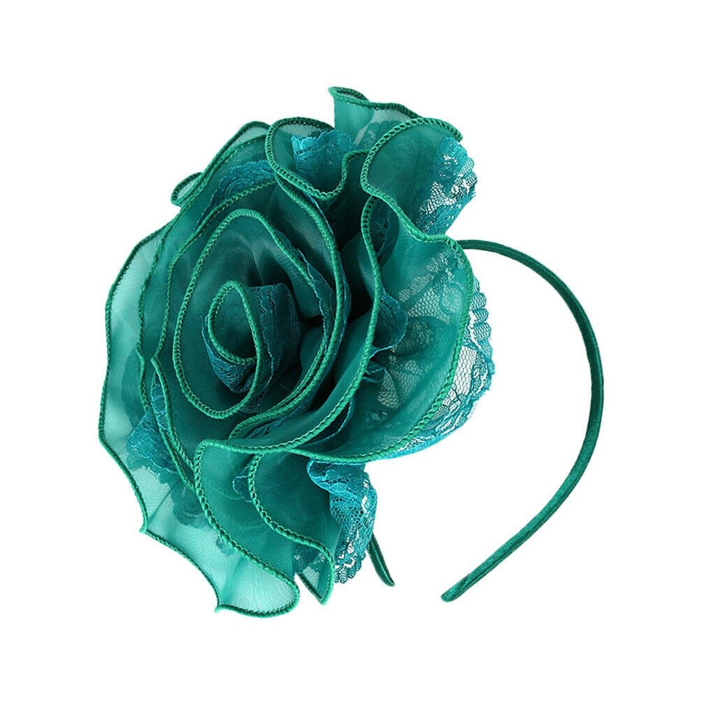 Flower Lace Headband Fascinator Wedding Bridal Royal Ascot Headwear Green