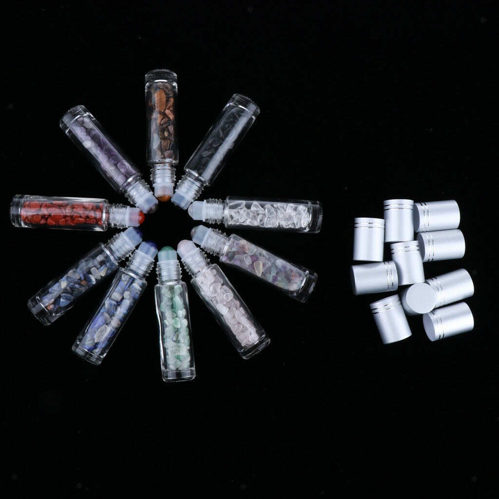 20 Pieces 10ml Glass Ball Bottles with Stone Beads