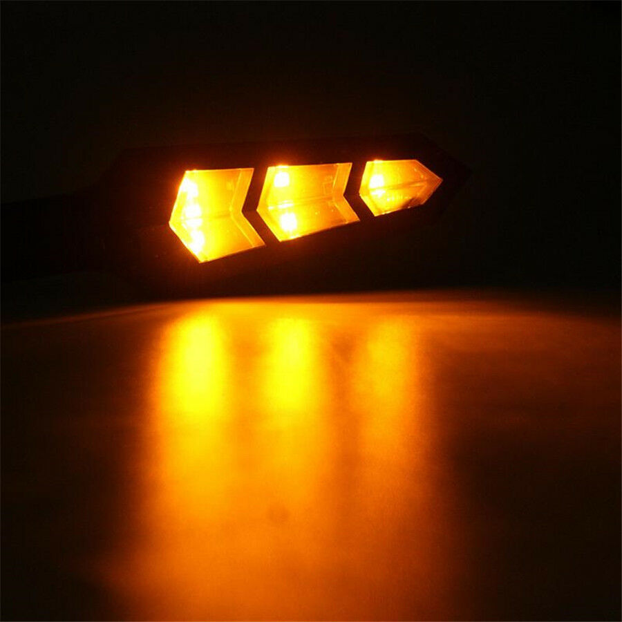 4Pcs 6LED Smoke Len Motorcycle Bike Turn Signal Light Turning Indicator Lamp 12V