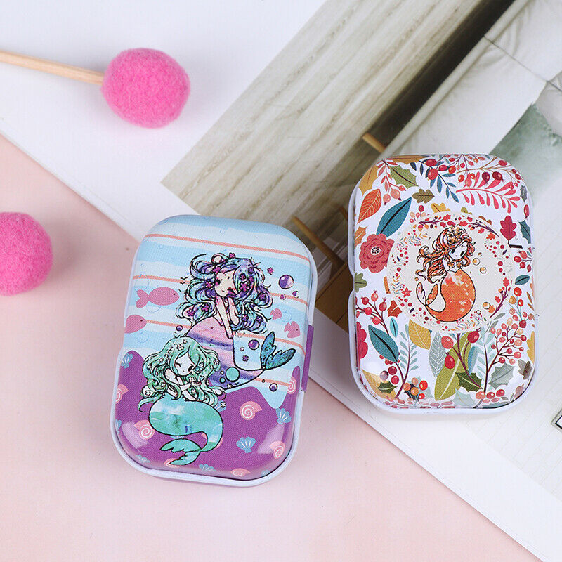 Mermaid mini tin box Sealed jar packing boxes jewelry candy box small stor.l8