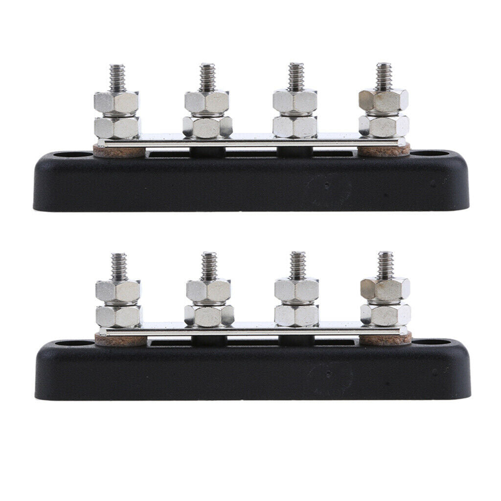 2pcs 4-gang Power Distribution Bus Bars 100A for Auto Marine Yacht Motorhome