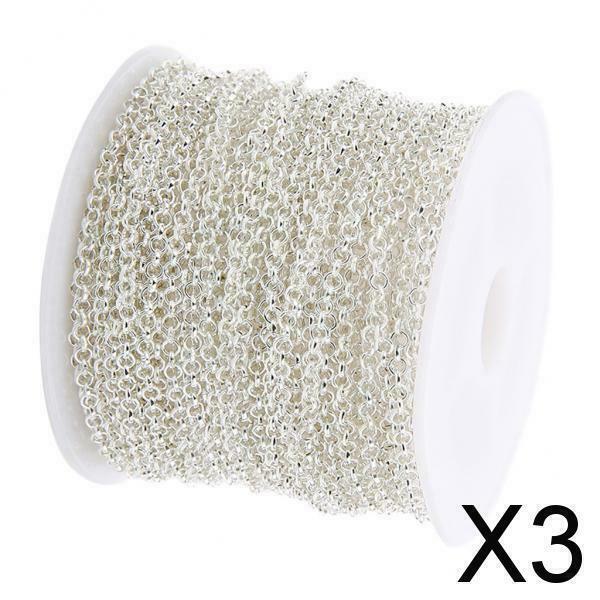 3X 10Yards 2mm Iron Tail Chain Extension Charms Accessories Jewelry Findings