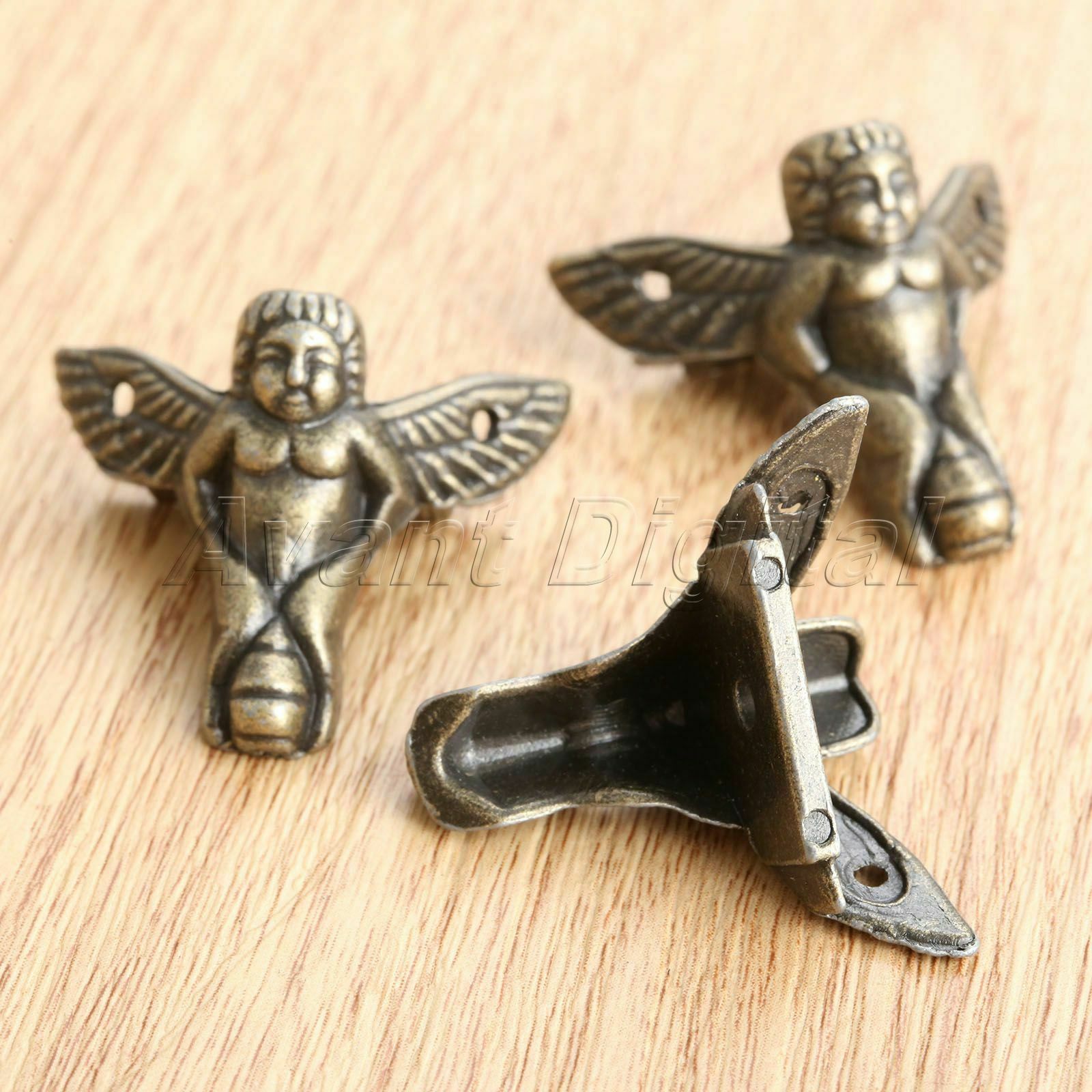 Retro Jewelry Gift Box Chest Table Feet Leg Corner Protectors Angel Style 4pcs