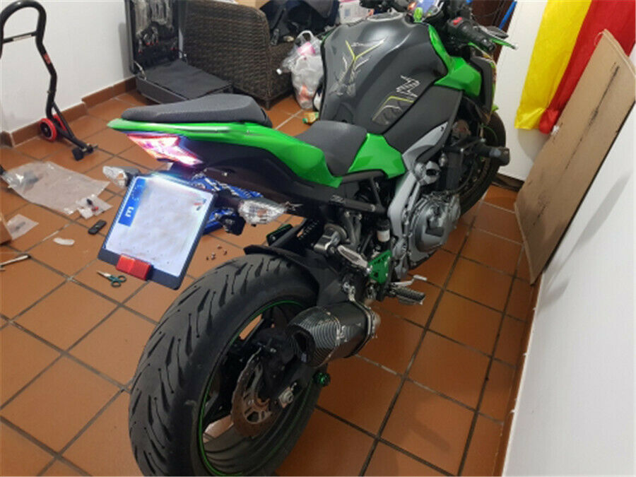 3mm Aluminum Plate License Plate Holder w/ LED Light For KAWASAKI Z900 2017-2019