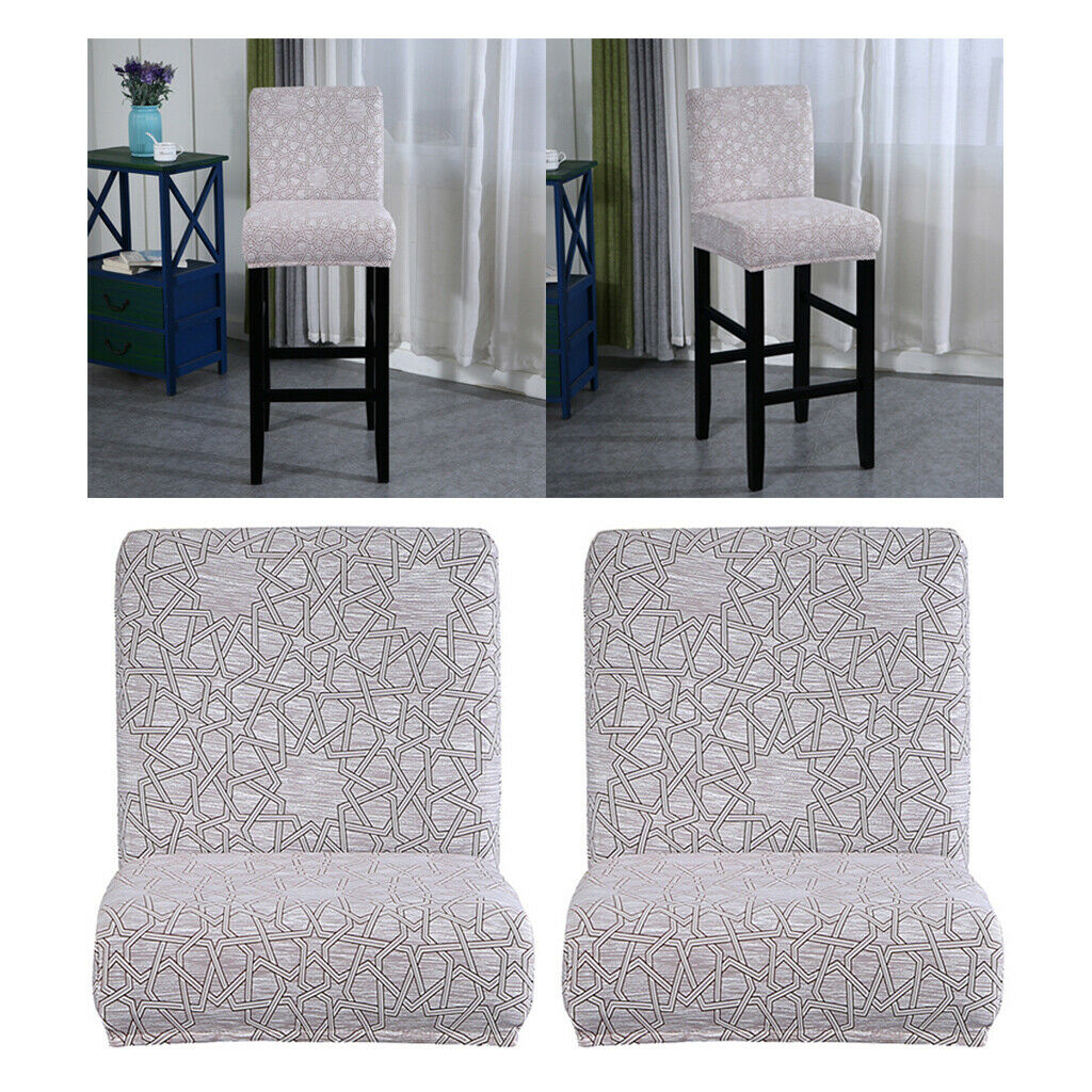 2pcs Spandex Dining Room Chair Covers Bar Counter Side Stool Slipcovers