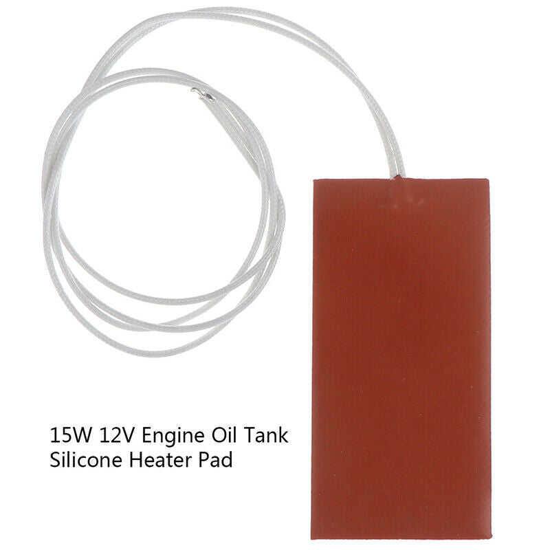 15W 12V 5*10cm Engine Oil Tank Silicone Heater Pad Rubber Heating Mat War.l8
