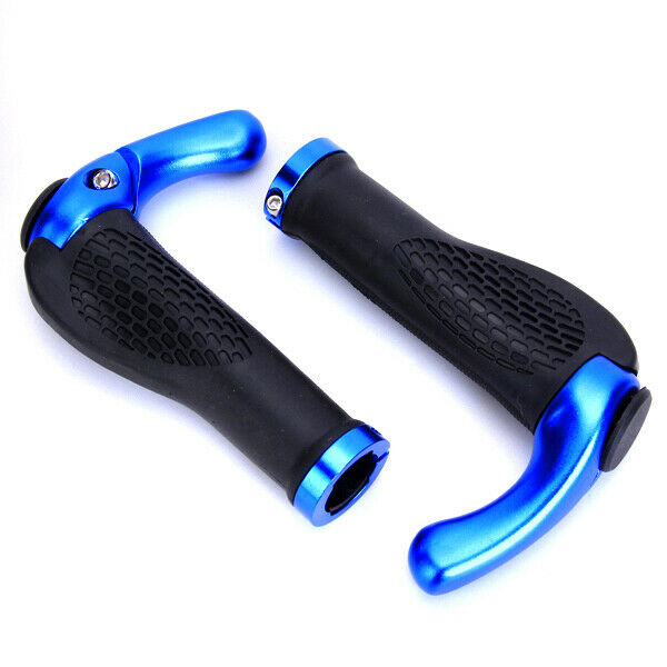 1 Pair Multi-position Bicycle Bike Bar Ends Handlebar Grips (Blue)