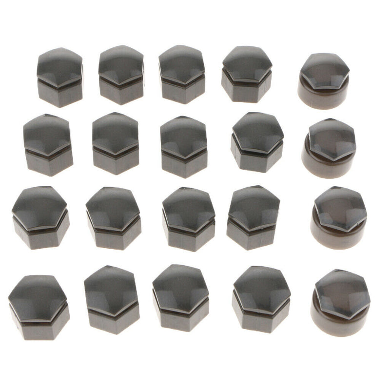 Set of 20 Wheel Nut Bolt Screw Cover   Dust Cover Protector Gray 22mm