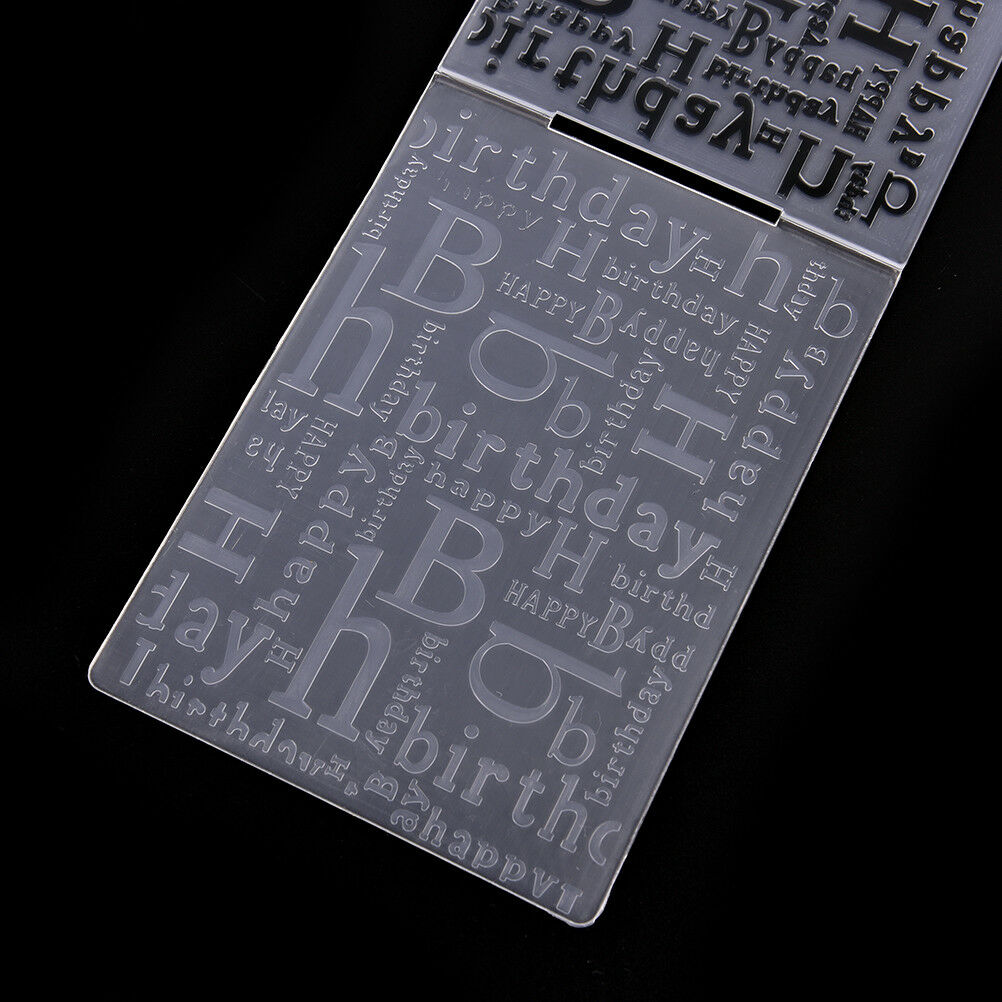 Happy Birthday Plastic Embossing Folders for DIY ScEBpbooking Paper Card M.l8