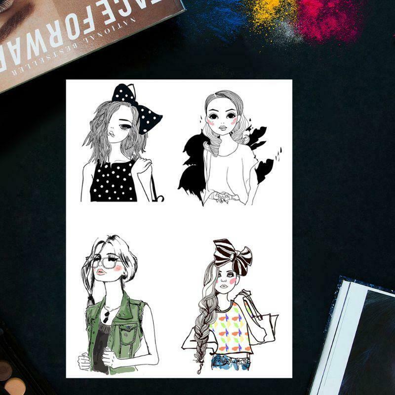 Fashion Girl DIY Silicone Clear Stamp Cling Seal Scrapbook Embossing Album Decor