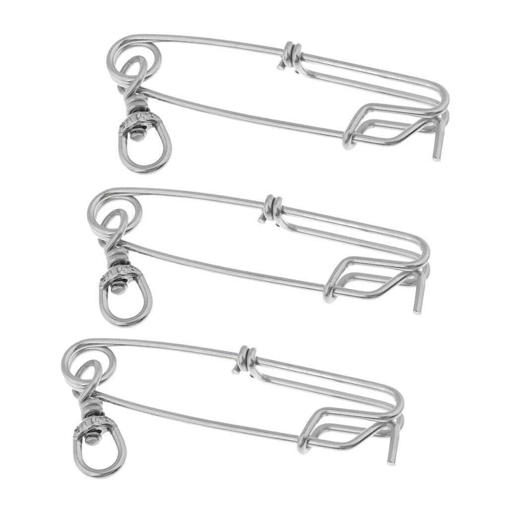 3pcs Long Line Fishing Clips Connector Float Line Clip Sea Fishing Tackle