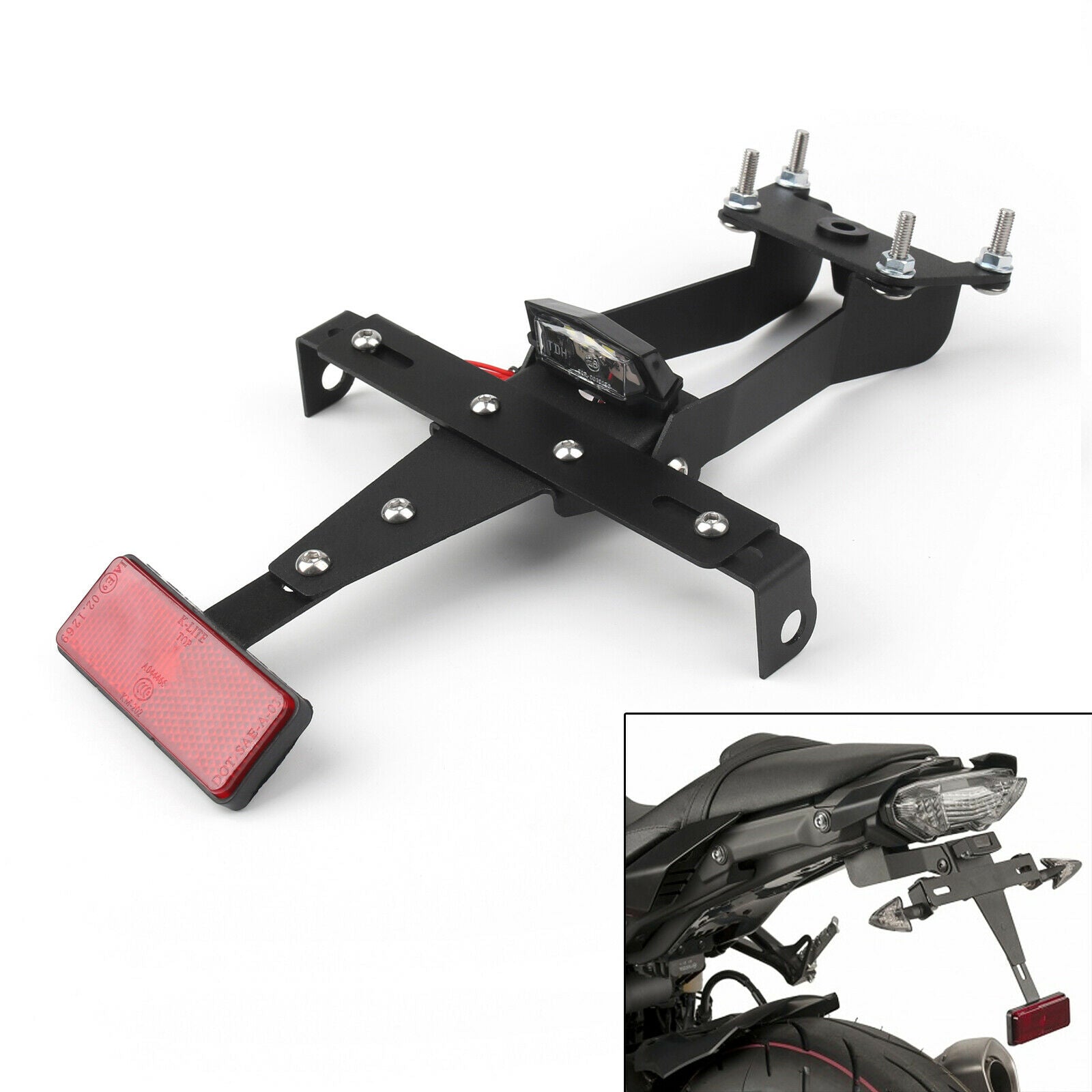 Fender Bracket License Plate Holder LED Light For Yamaha MT-10 MT 10 2016-2019
