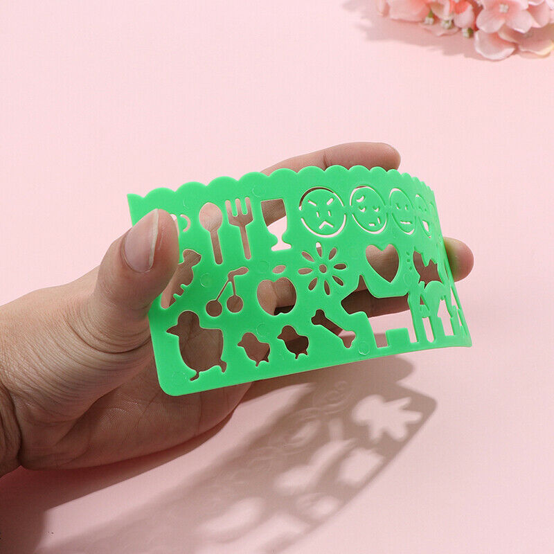4pcs Stationery Cartoon Cute Manual Board Ruler Child Painting Template D.l8