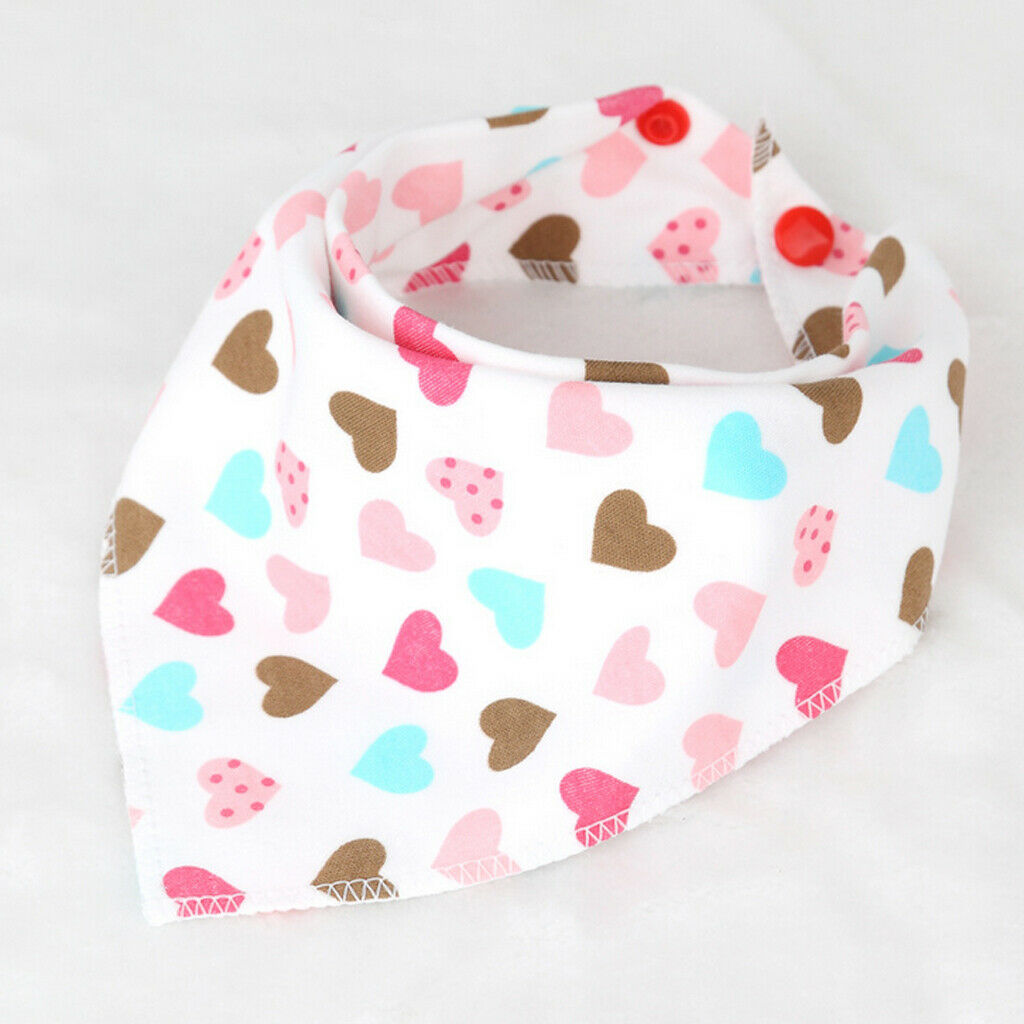Baby Bibs Saliva Towel Toddler Bandana Triangle Scarf Colorful Love Heart