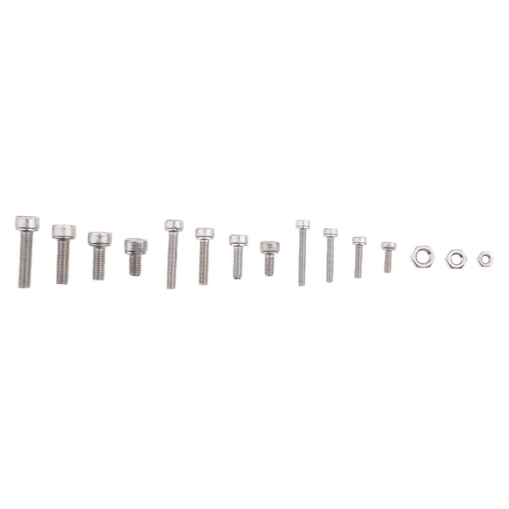 440pcs M3 M4 M5 Stainless Steel Hex Head Socket   Screws Nuts Assortment