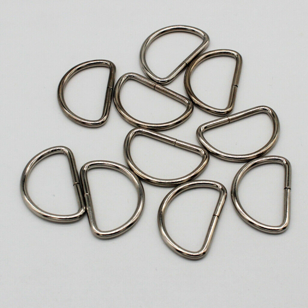 10pcs 1 Inch/25mm Metal D- Non-welded for Strapping Webbing Purses Bags