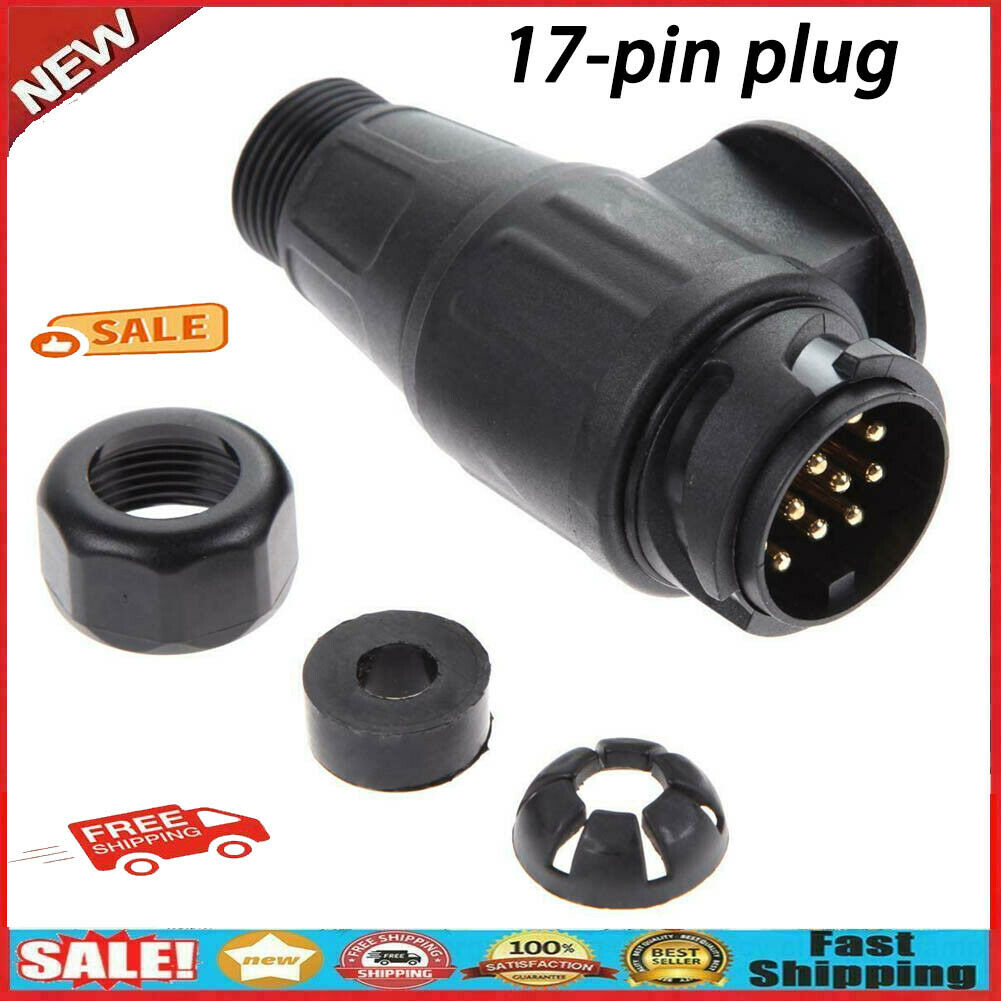 13 PIN TRAILER CARAVAN PLUG AND SOCKET TOWING ELECTRIC CONNECTORS BLACK