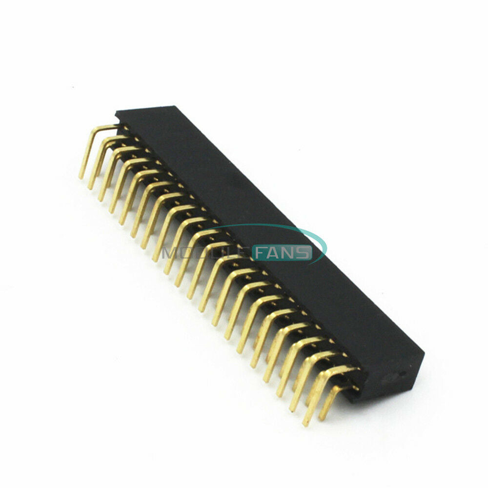 5PCS 2.54mm Double Row 2X20 40Pin Female Right Angle Header Socket Pin Strip
