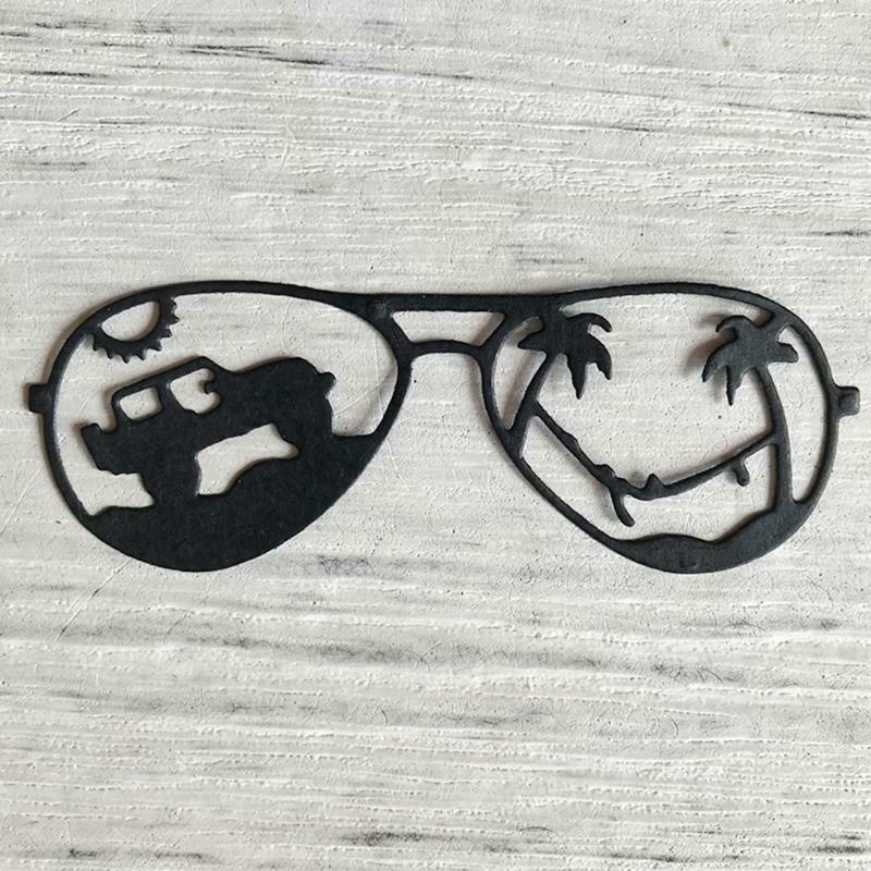 Car Beach Eyeglasses Metal Cutting Dies Stencil DIY Scrapbook Album Paper Card