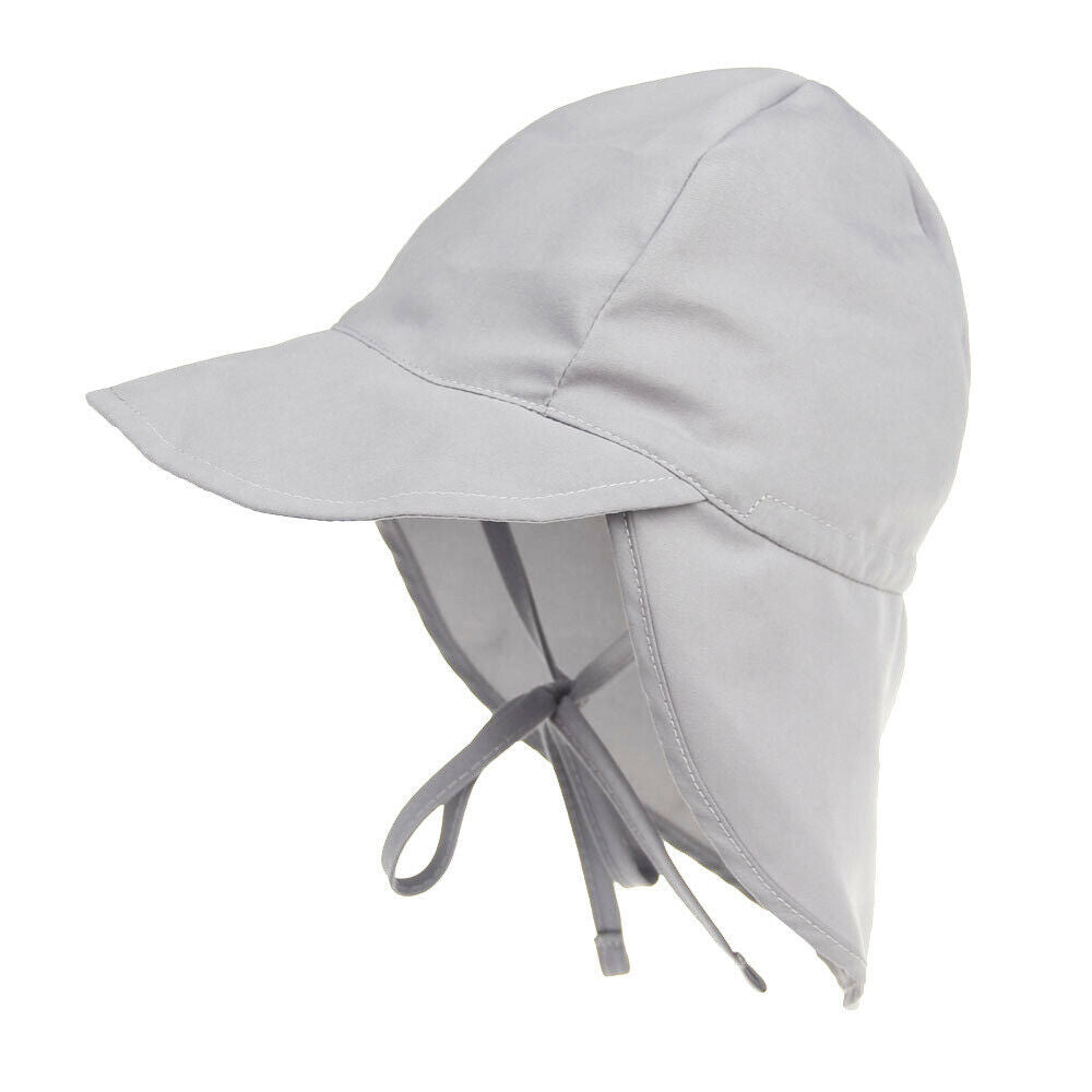 Kids Baby Boys Girl Flap Sun Protection Swim Hat   L Gray