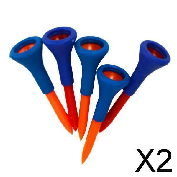 2X 5 Pieces/Set Durable Soft Rubber Cushion Top Golf Tees Random Color Medium