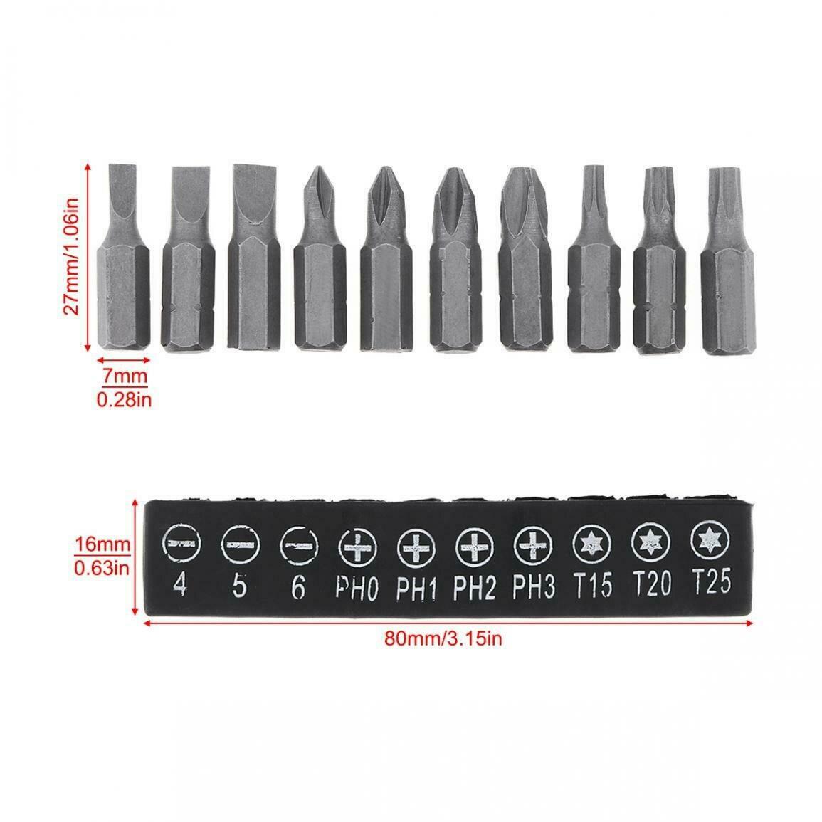 10pcs Carbon Steel Screwdriver Bit Set Magnetic High Hardness Batch Head Screw