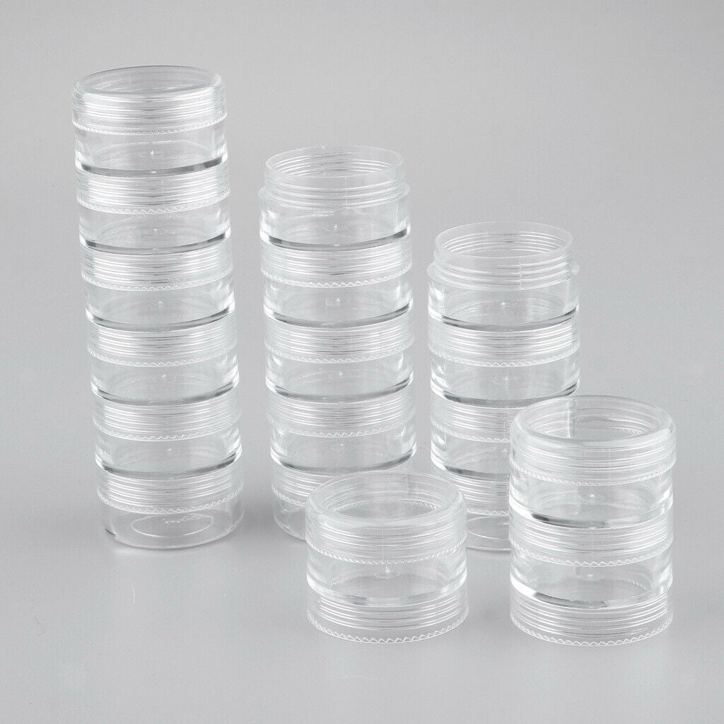 18Pcs Storage Stackable Clear Containers for Beads Craft Findings Small Item
