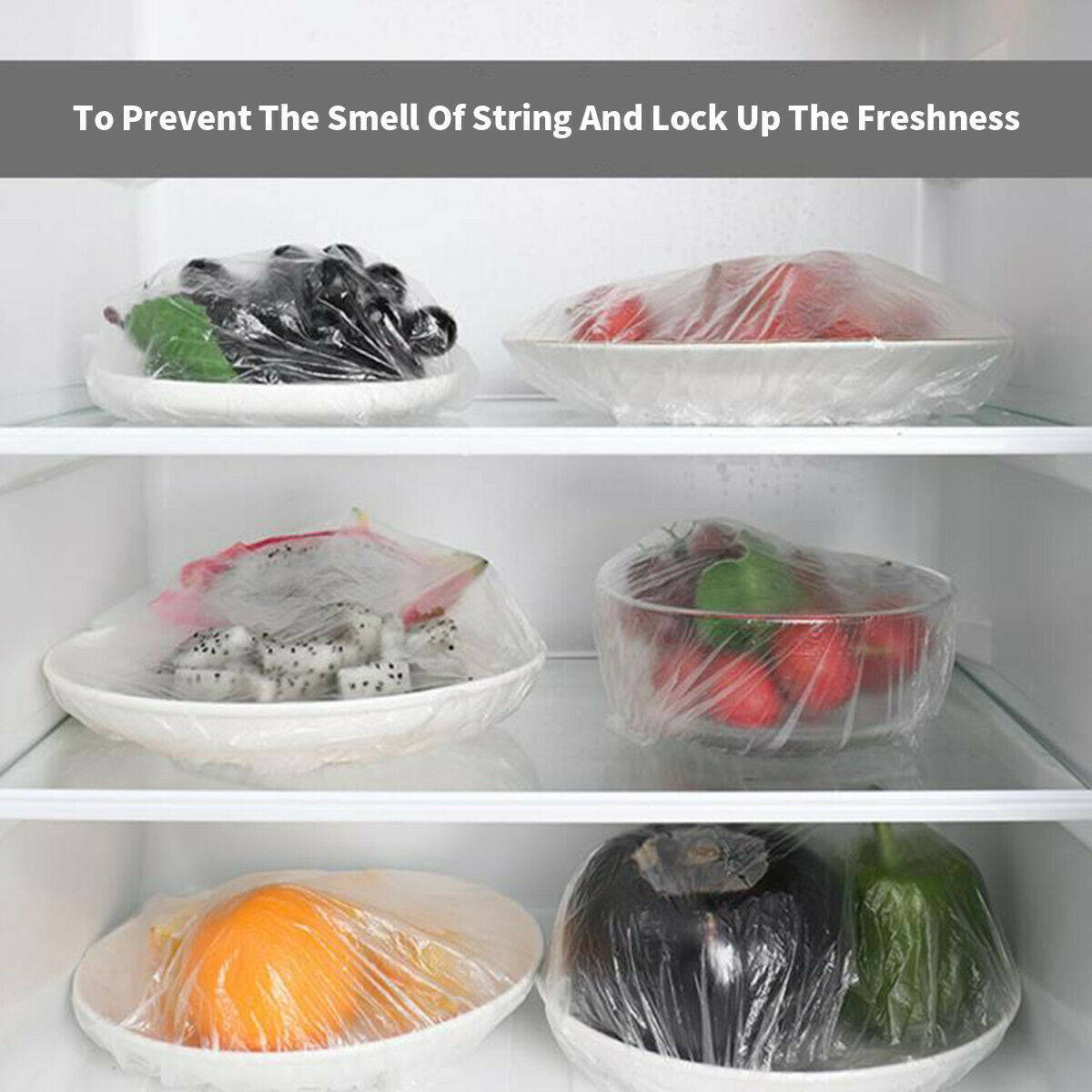100Pcs Fresh Keeping Film Dustproof Disposable Bowl Cover Food Vacuum Sealed Bag