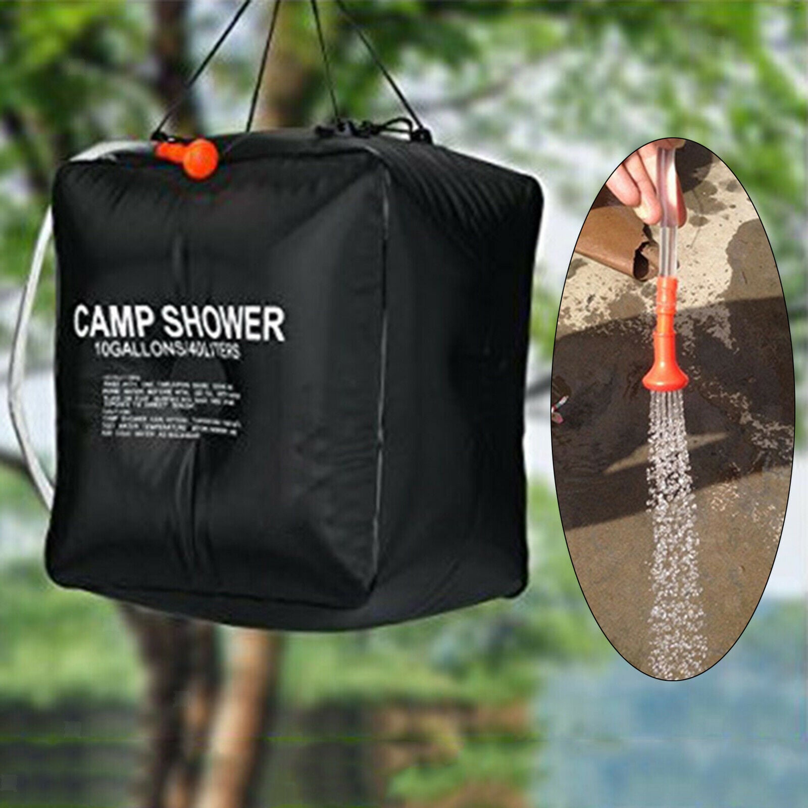 Portable Camp Shower Bag 10 gallons 40L Camping Bathing Water Bag Hiking