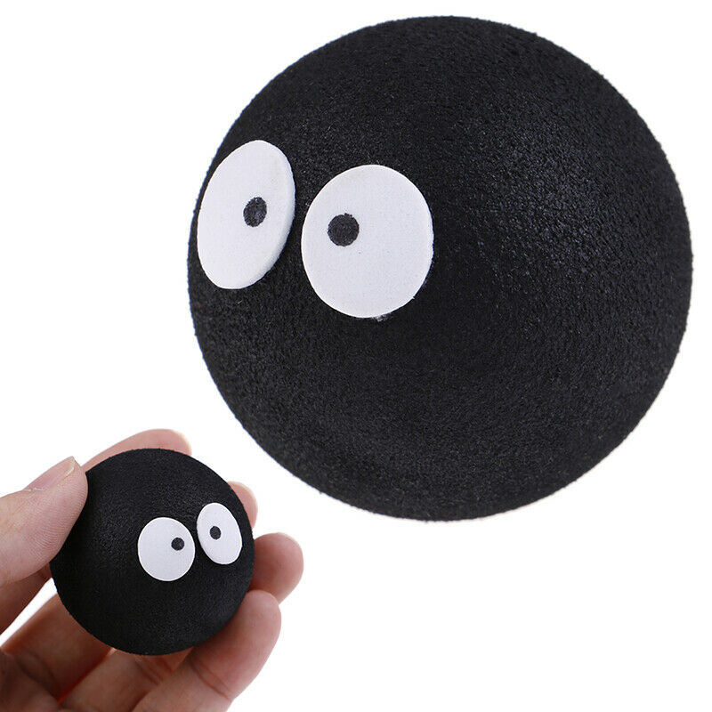 1x Black Face Coal Briquettes Ball Car Antenna Pen Topper Aerial Ball Dec.l8