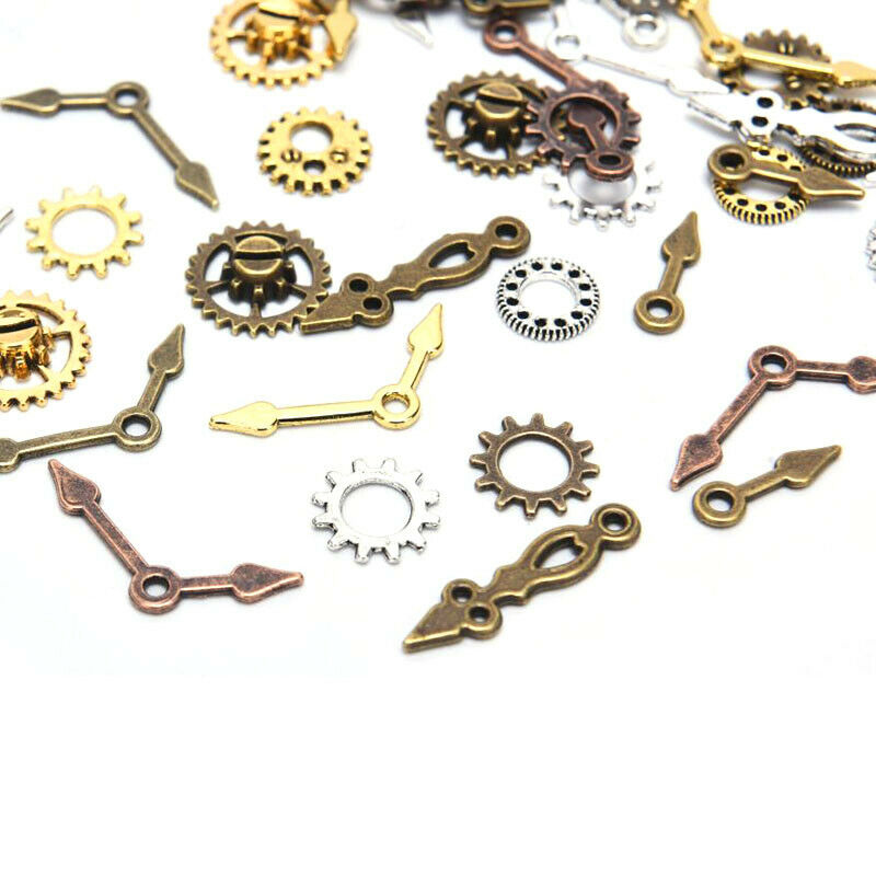 100Pcs/Lot Punk Mixed Gear Cog Pointer Charms Pendants DIY Jewelry FindingsDD