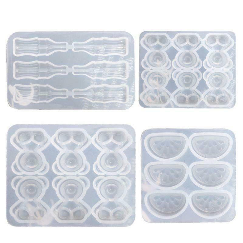 4 Pieces Silicone Fruit Mold DIY Craft Cola Bear Mould Mandarin Orange Slice