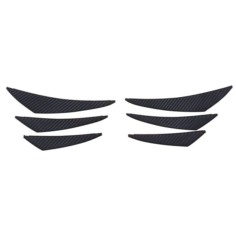6X Universal Carbon Fiber Car Front Bumper Fins Diffuser Canards Splitter Lips