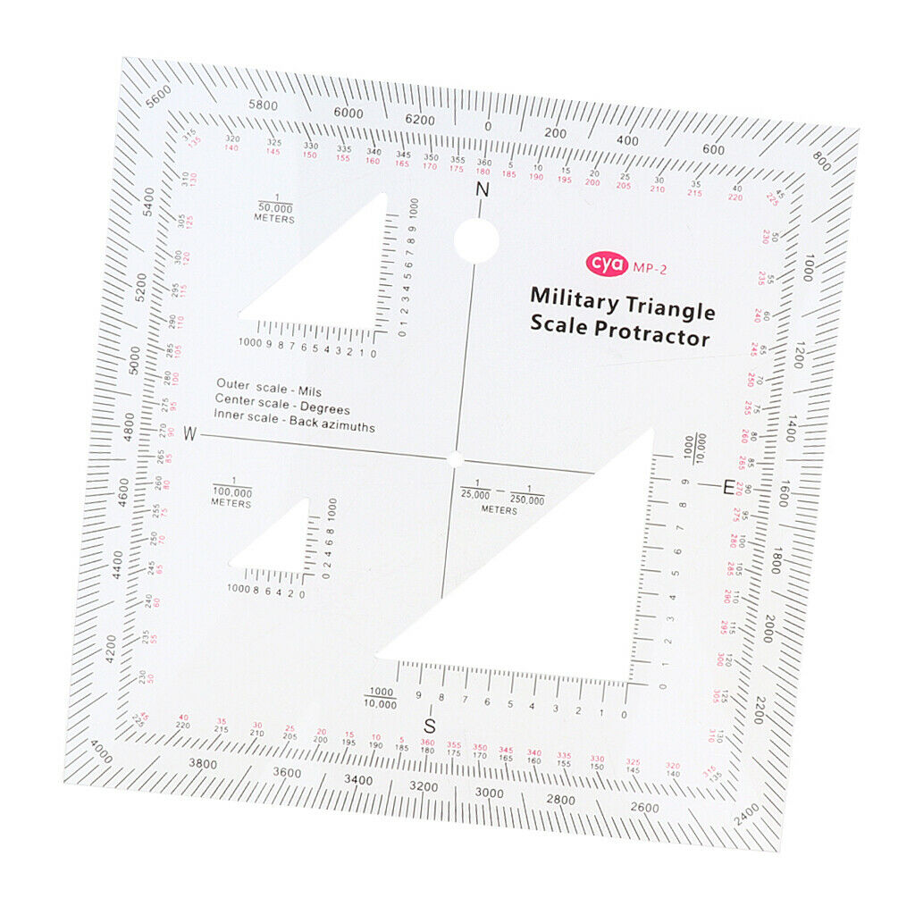 Triangle Scale Coordinate Protractor Map Graphic Training Aid