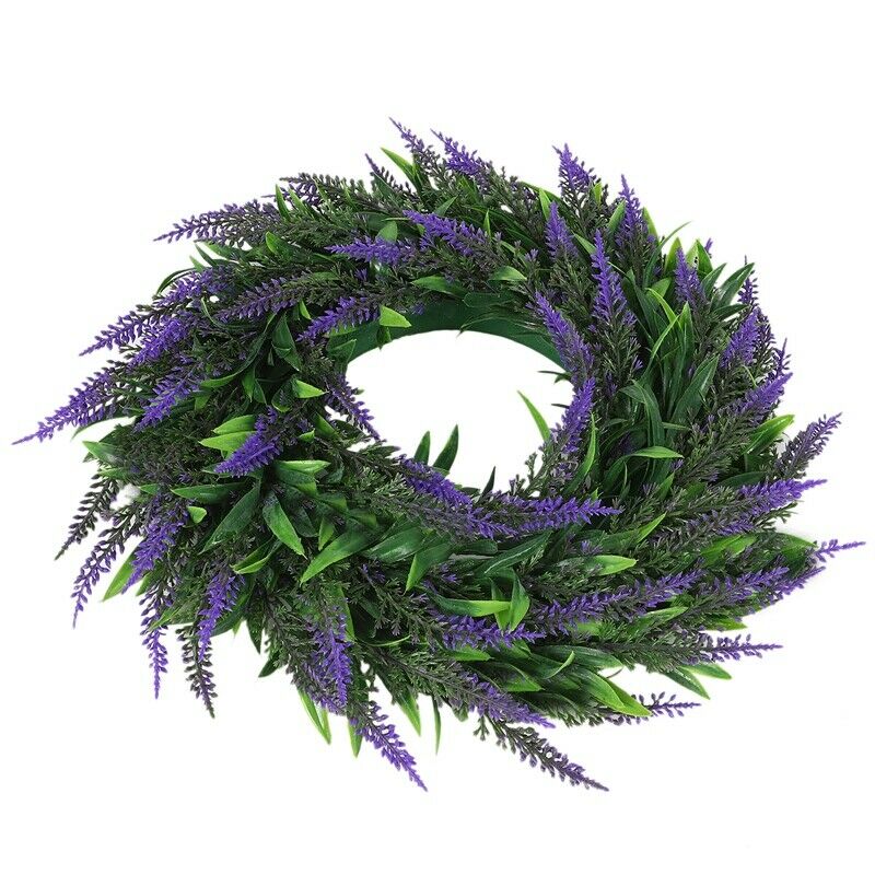 Artificial Flower Garland Silk Lavender Wreath Romantic Fresh Style Wedding DeF7