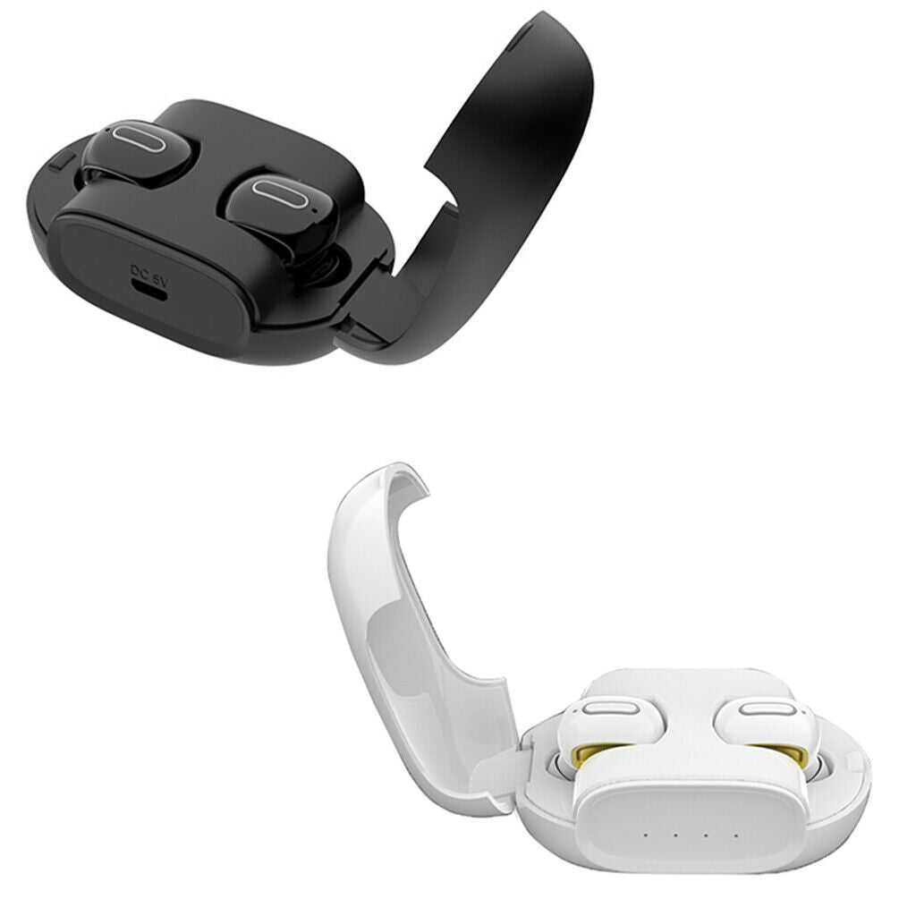 Wireless Earphones Double Ears Mini Stereo Bluetooth Headset Bass Black