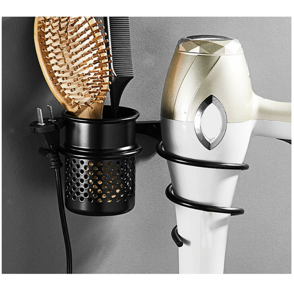 Hair Dryer Stand Storage Organizer Rack Holder Hanger Wall Mounted Bathroom